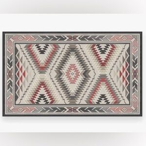 Ruggable Dessa Diamond Sumac Geometric Patterned Area Rug - Gray, Red, Cream 3x5